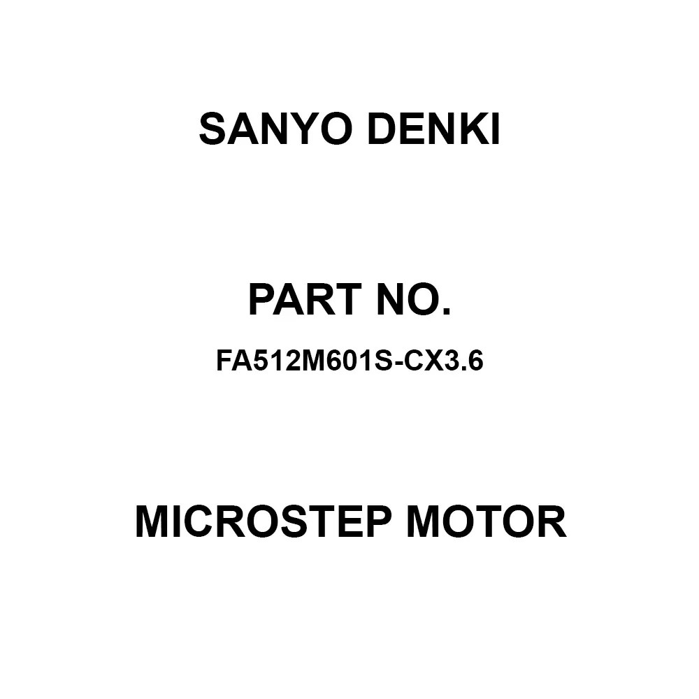 Sanyo Denki Microstep Motor Flange Mounting 5-Phase Φ60 mm Size, FA512M601S-CX3.6
