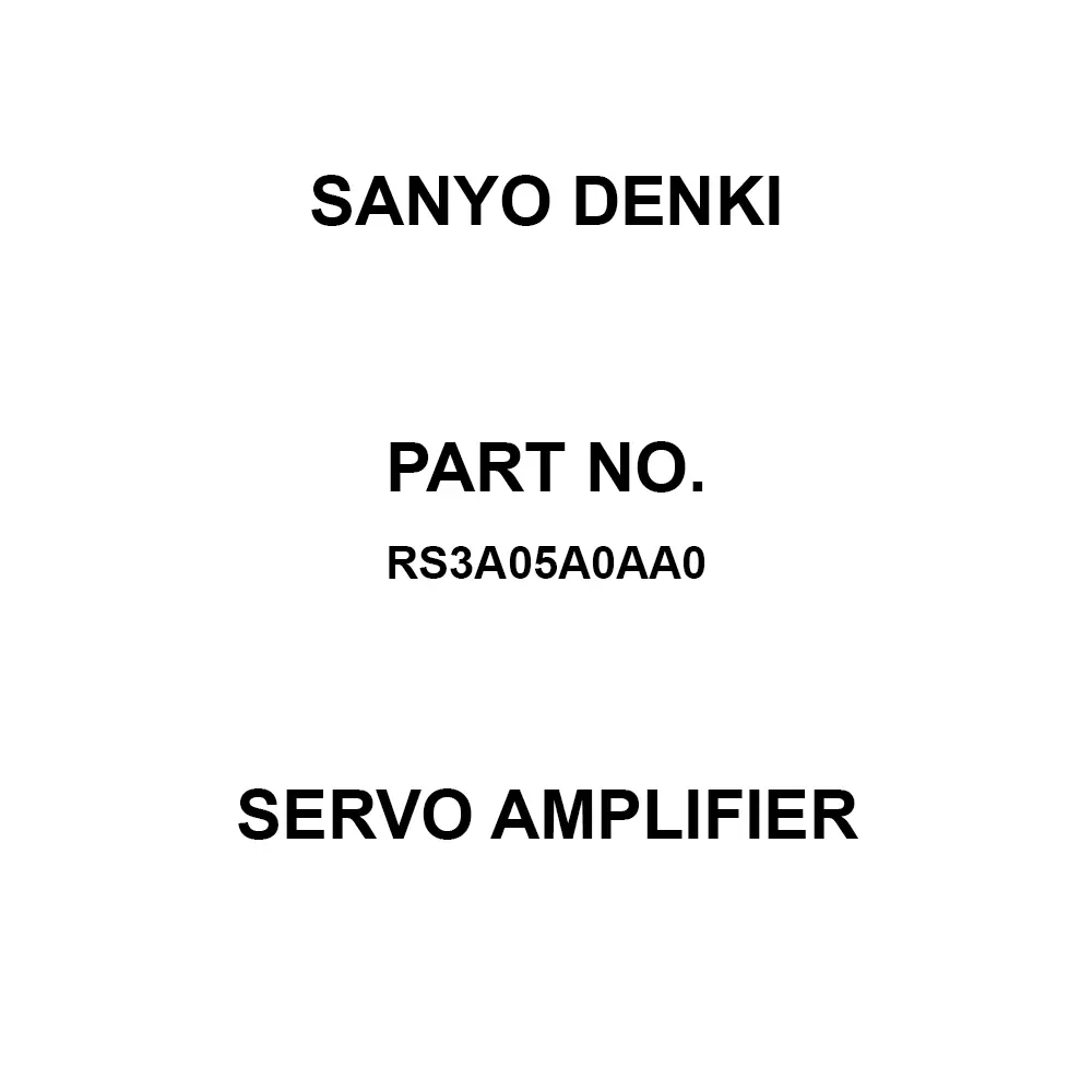 Sanyo Denki Servo Amplifier Sink Type 50 Amp, RS3A05A0AA0