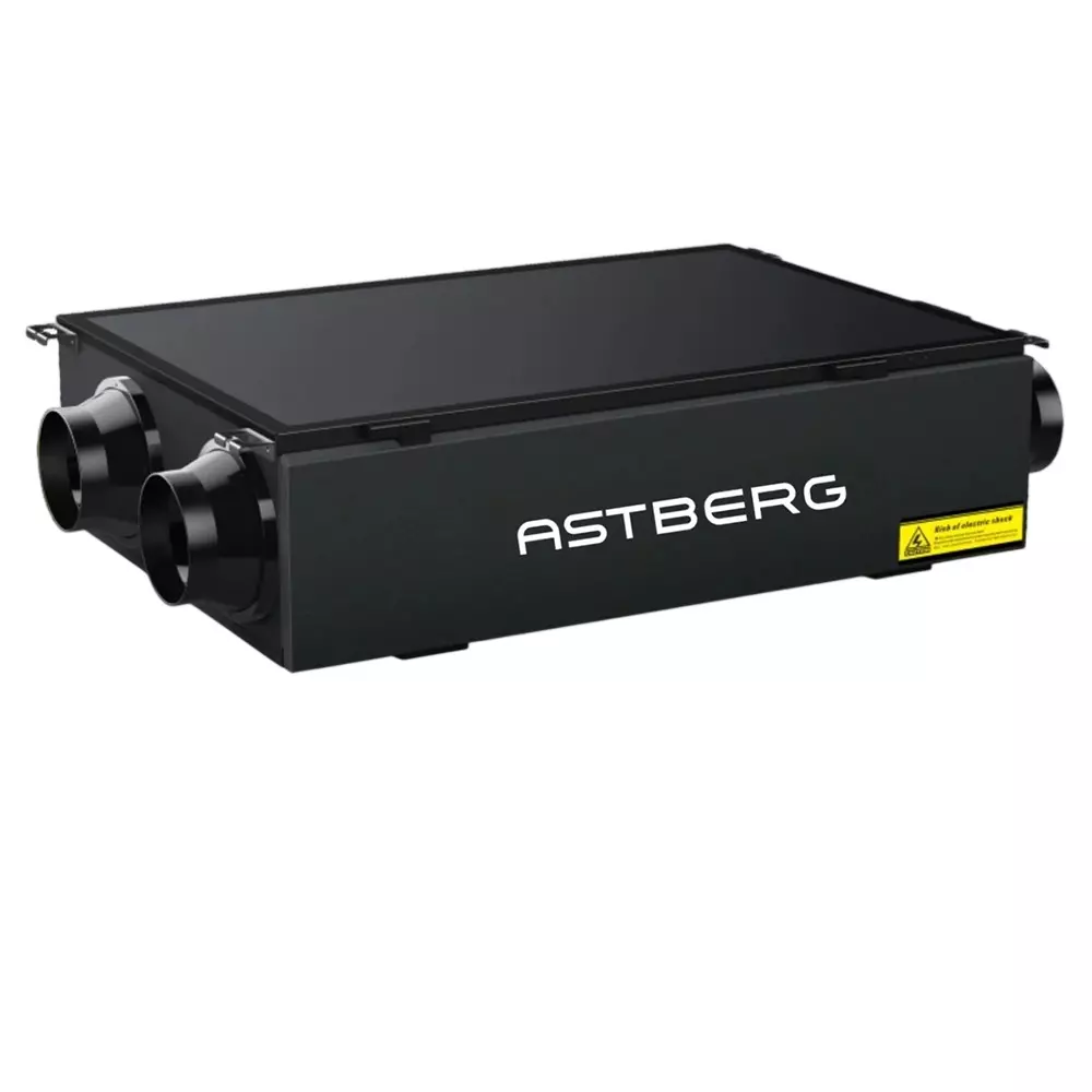 Astberg Energy/Heat Recovery Ventilation System with 115 W Power Rating and 350 cmh Air Flow, AHC350TH