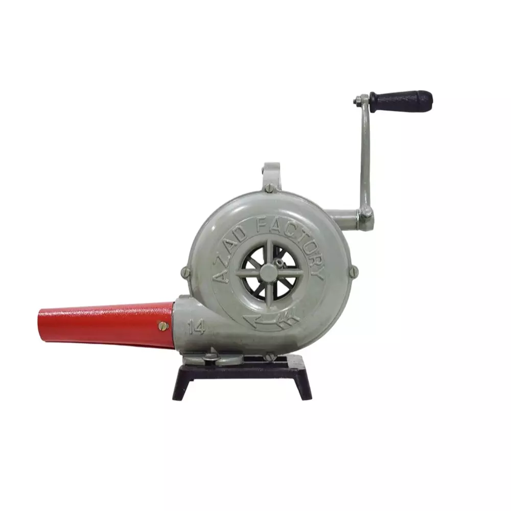 Azad Hand Blower Manually Operated Aluminium Body Red and Light Grey Color, Air Blower 14