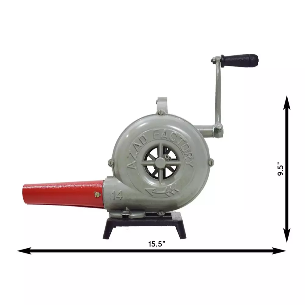 Azad Hand Blower Manually Operated Aluminium Body Red and Light Grey Color, Air Blower 14