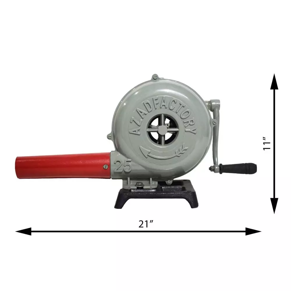 Azad Hand Blower Manually Operated Aluminium Body Red and Light Grey Color, Air Blower 25