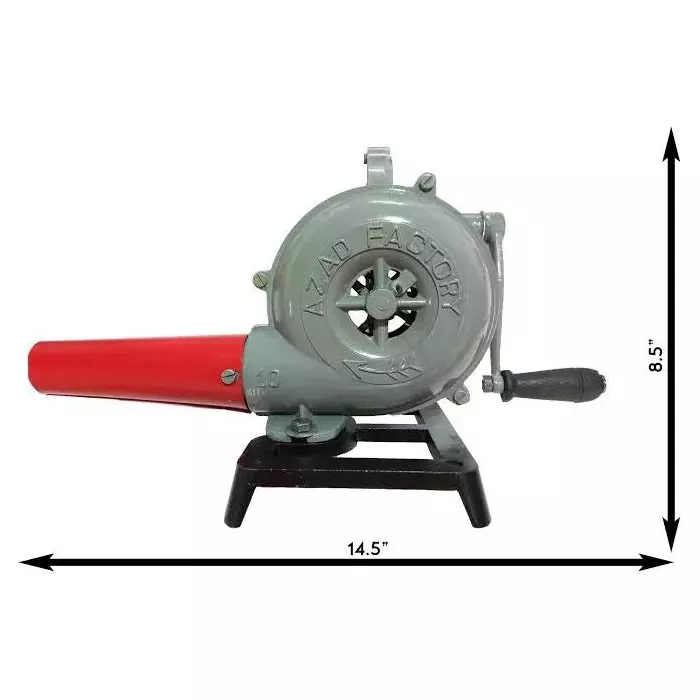 Azad Hand Blower Manually Operated Aluminium Body Red and Light Grey Color, Air Blower 10