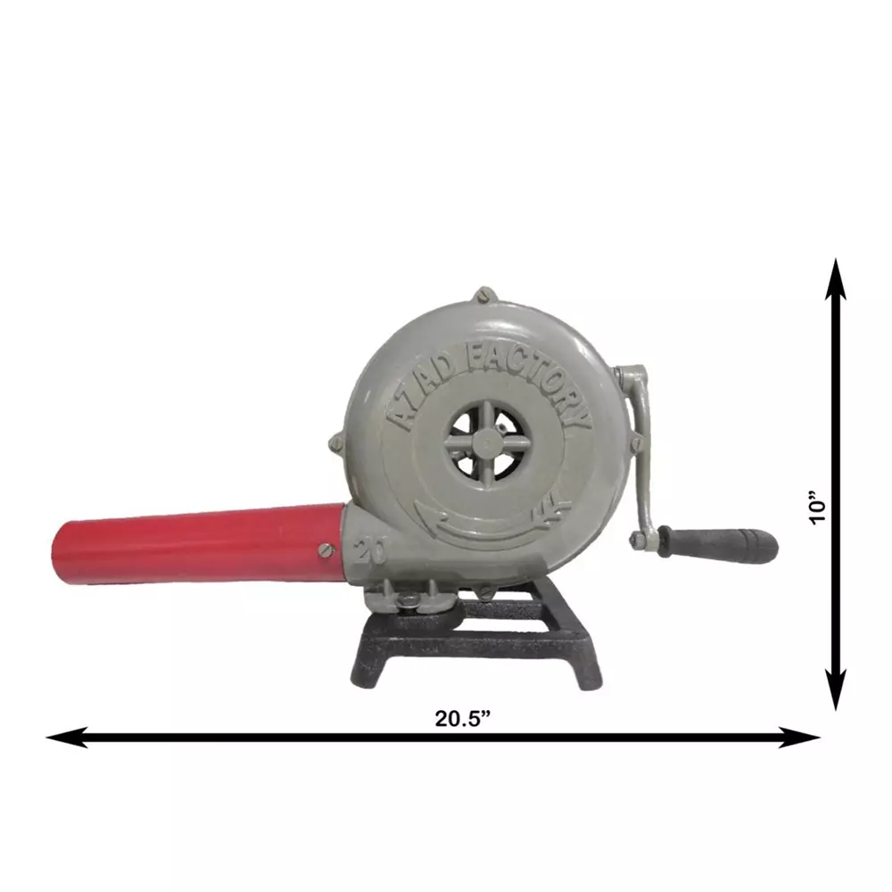 Azad Hand Blower Manually Operated Aluminium Body Red and Light Grey Color, Air Blower 20