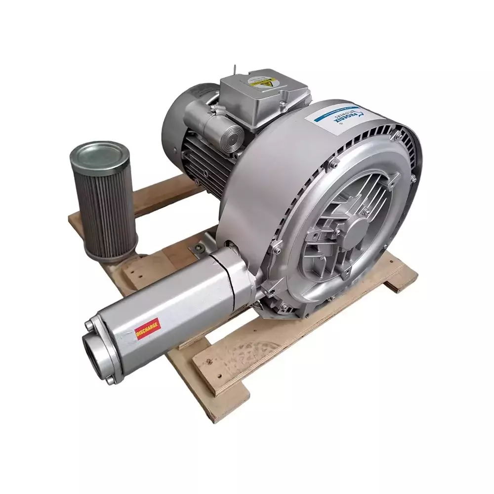 Phoenix Double Stage Ring Blower 7.5 KW/10 HP Grey 320 m³/hrs Air Capacity for Industrial Use, (Without Wood Frame)