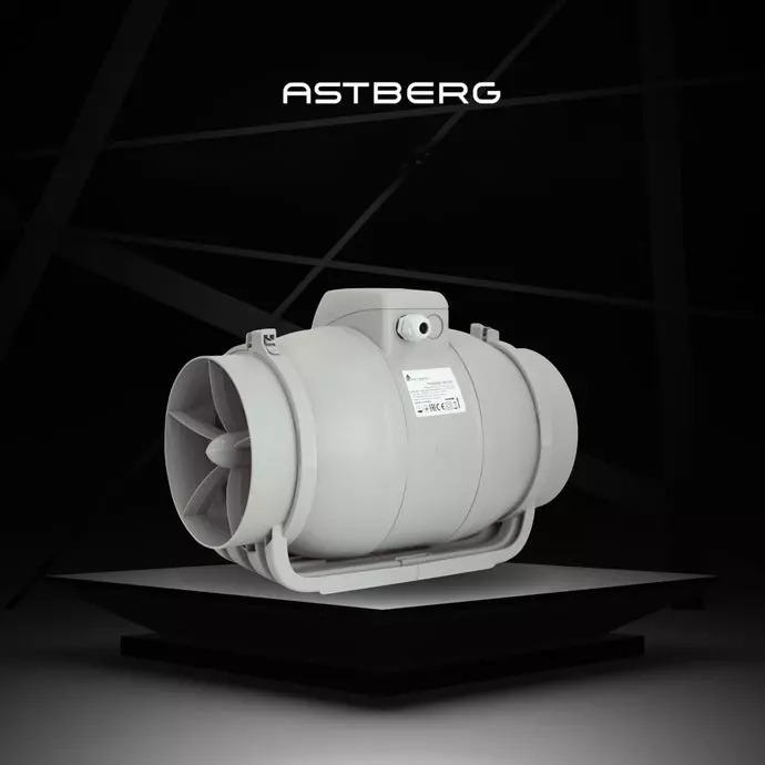 Astberg Typhoon Fan 250 m³h, 190 PA, 0.11 Amp, 40 dB, TYPHOON 100