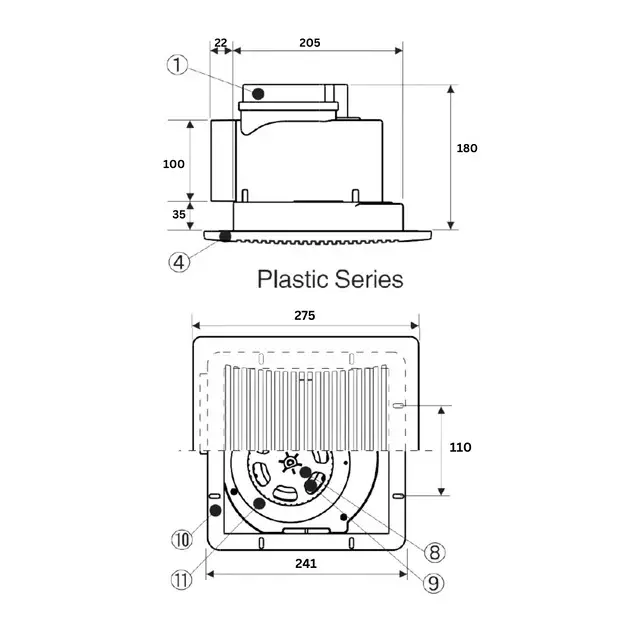 astberg-100-mm-4-inch-ceiling-mounted-cassette-exhaust-ventilation-fan-150-cmh-air-flow-100-pa-air-pressure-apt-10-21s