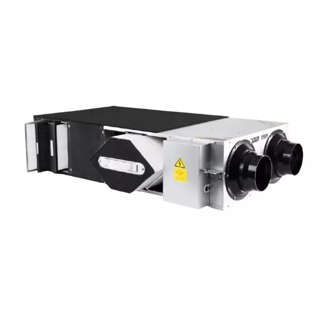 Astberg 200 mm Energy Heat Recovery Ventilation (ERV / HRV) 500 CMH Air flow Capacity 247 W Silver Black, AHE-50 THP