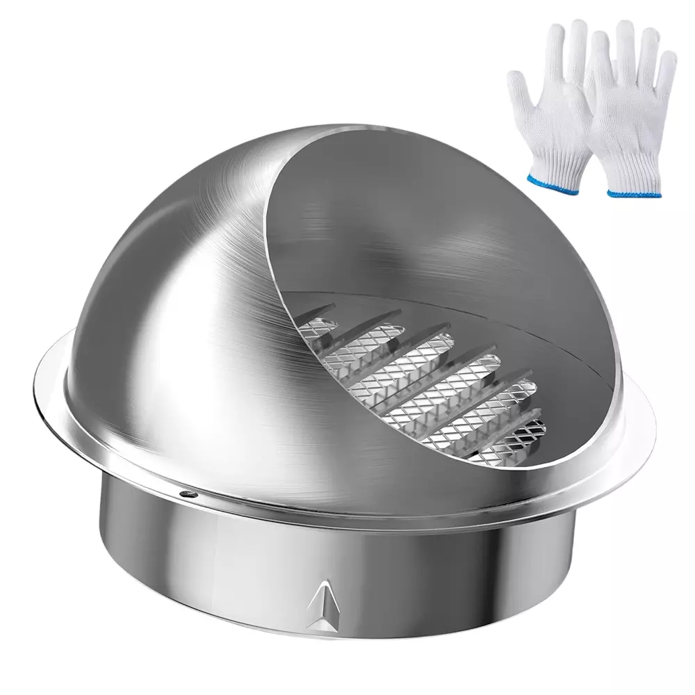 Excel HG Power Exhaust Vent with Screen Mesh & Safety Gloves 150 mm (6 Inch), Cowl-6