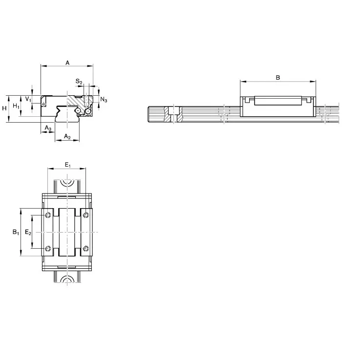 Bosch Rexroth Linear Guide Carriage R0442, 2310N Dynamic Load, 12 mm Rail Width, R044229401