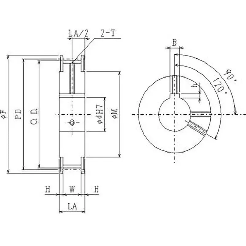 Mitsuboshi Star Quick S5M Timing Pulley 12 mm, Q1-N-28