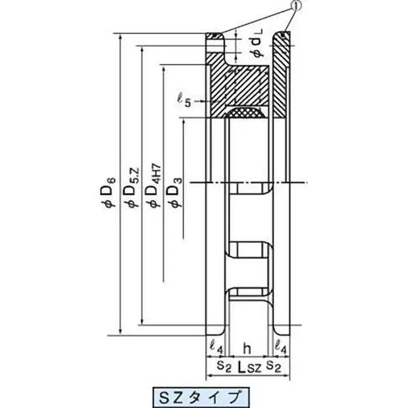 Mitsuboshi S Series SZ Type Chan Coupling Overall Length 44 mm, Max Torque 343 Nm, 7250 RPM, SZ100Al-U