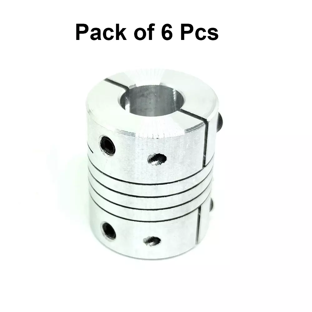 invento-self-centering-flexible-shaft-coupling-aluminium-25-mm-outer-diameter-30-mm-length-silver-isc-892-x3-pack-of-6-pcs