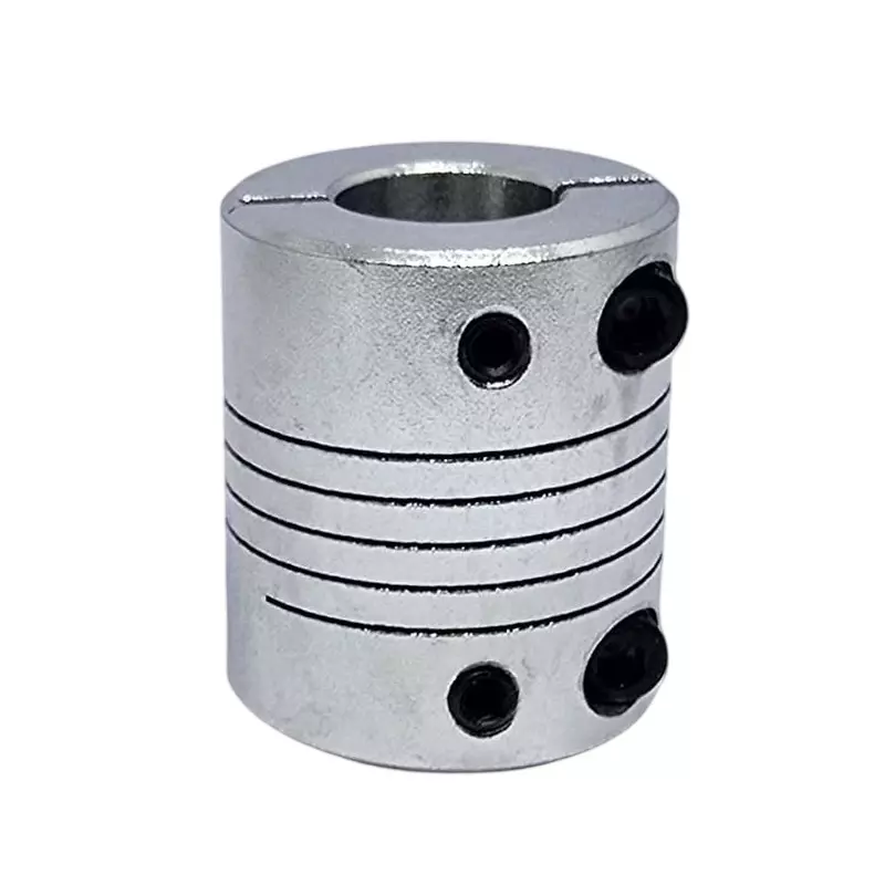 Invento Self Centering Flexible Shaft Coupling Aluminum 25 mm Outer Diameter 30 mm Length Silver, ISC 005-N4 (Pack of 8 Pcs)