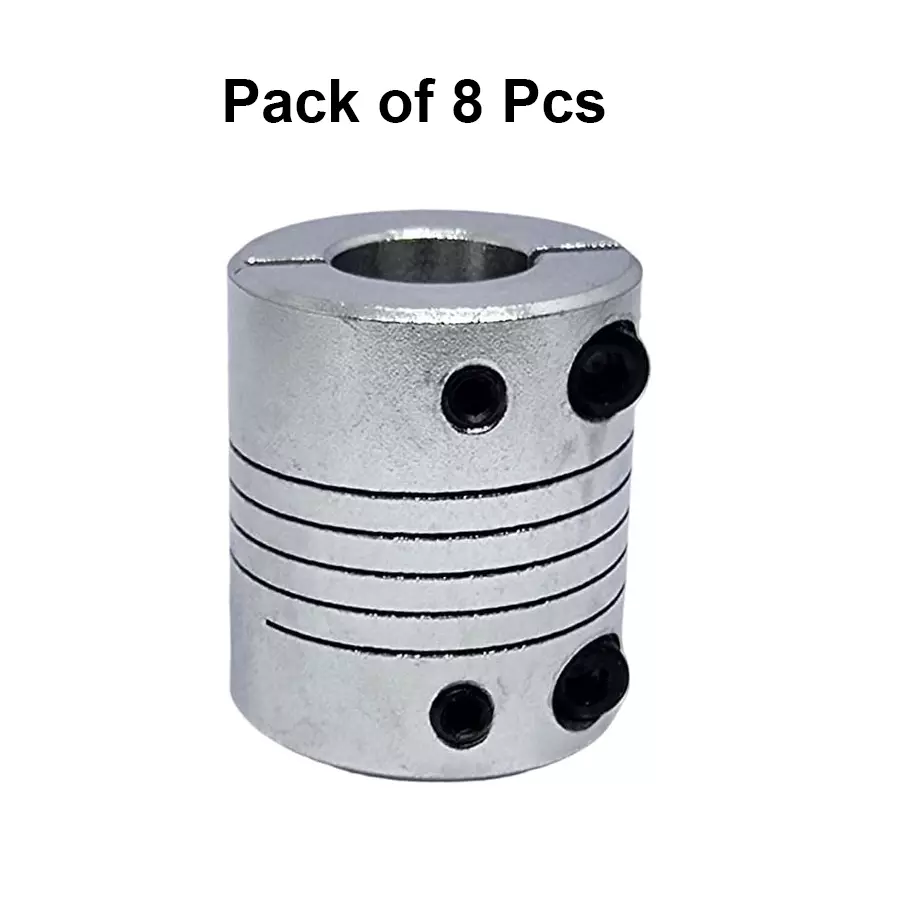 invento-self-centering-flexible-shaft-coupling-aluminum-25-mm-outer-diameter-30-mm-length-silver-isc-005-n4-pack-of-8-pcs