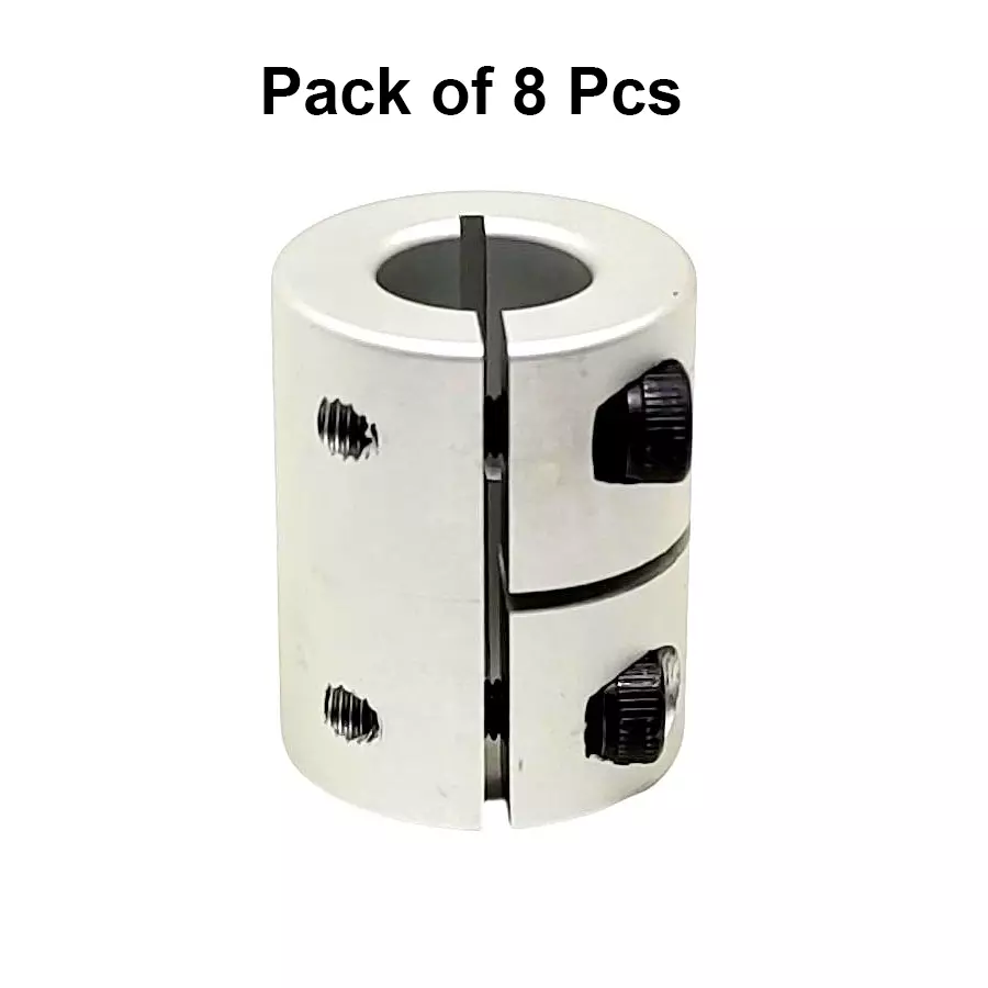 invento-rigid-self-centering-shaft-coupling-aluminium-20-mm-outer-diameter-25-mm-length-silver-isc-178-n4-pack-of-8-pcs