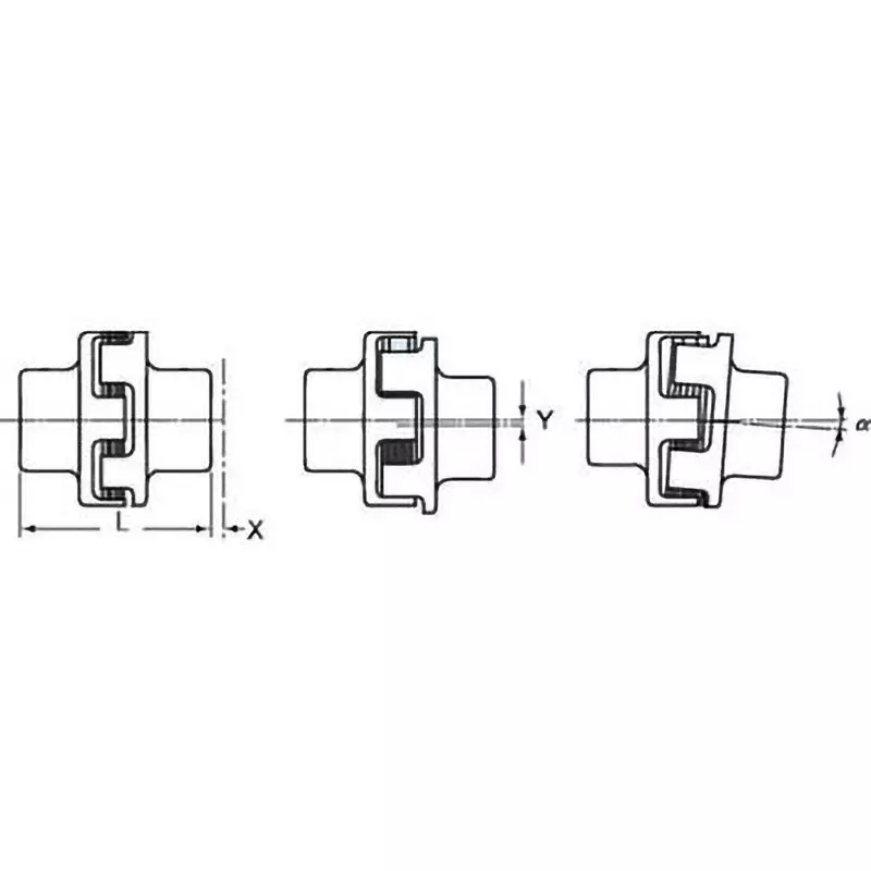 Mitsuboshi S Series 70 Size Elastic Body Synthetic Rubber Chan Coupling, S70G