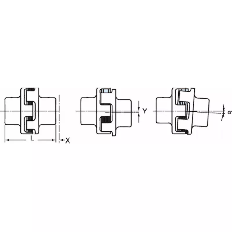 Mitsuboshi S Series 200 Size Elastic Body Synthetic Rubber Chan Coupling, 200G