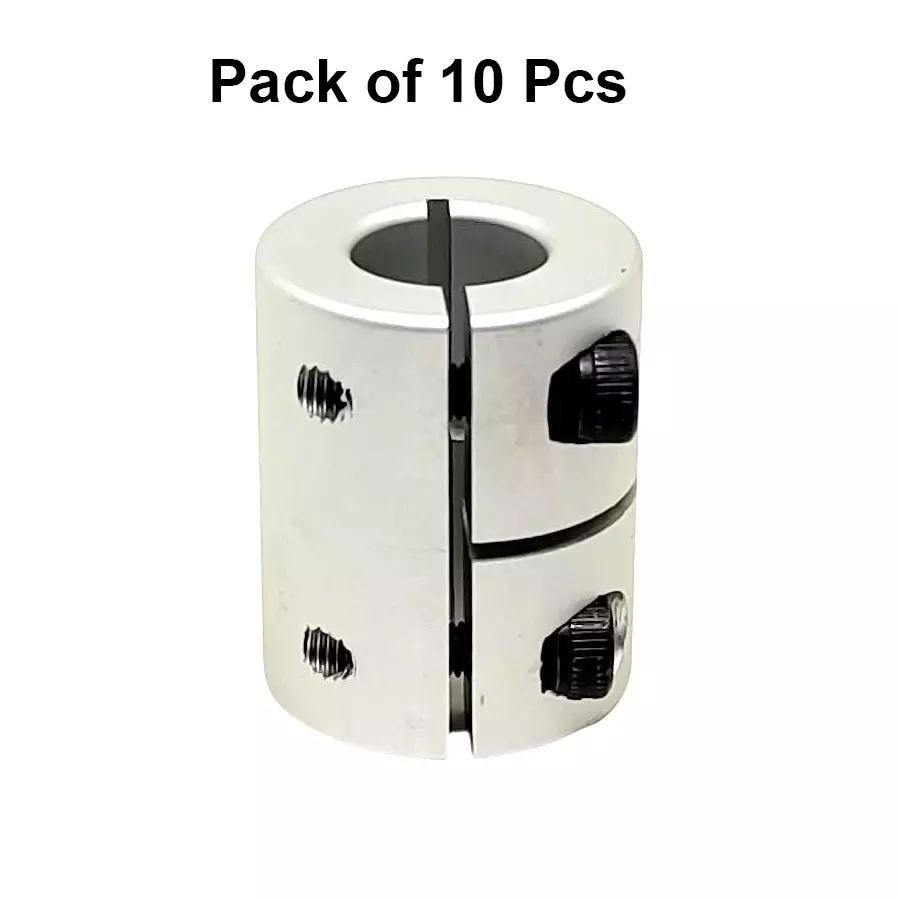 invento-rigid-self-centering-shaft-coupling-aluminium-20-mm-outer-diameter-25-mm-length-silver-isc-178-n5-pack-of-10-pcs