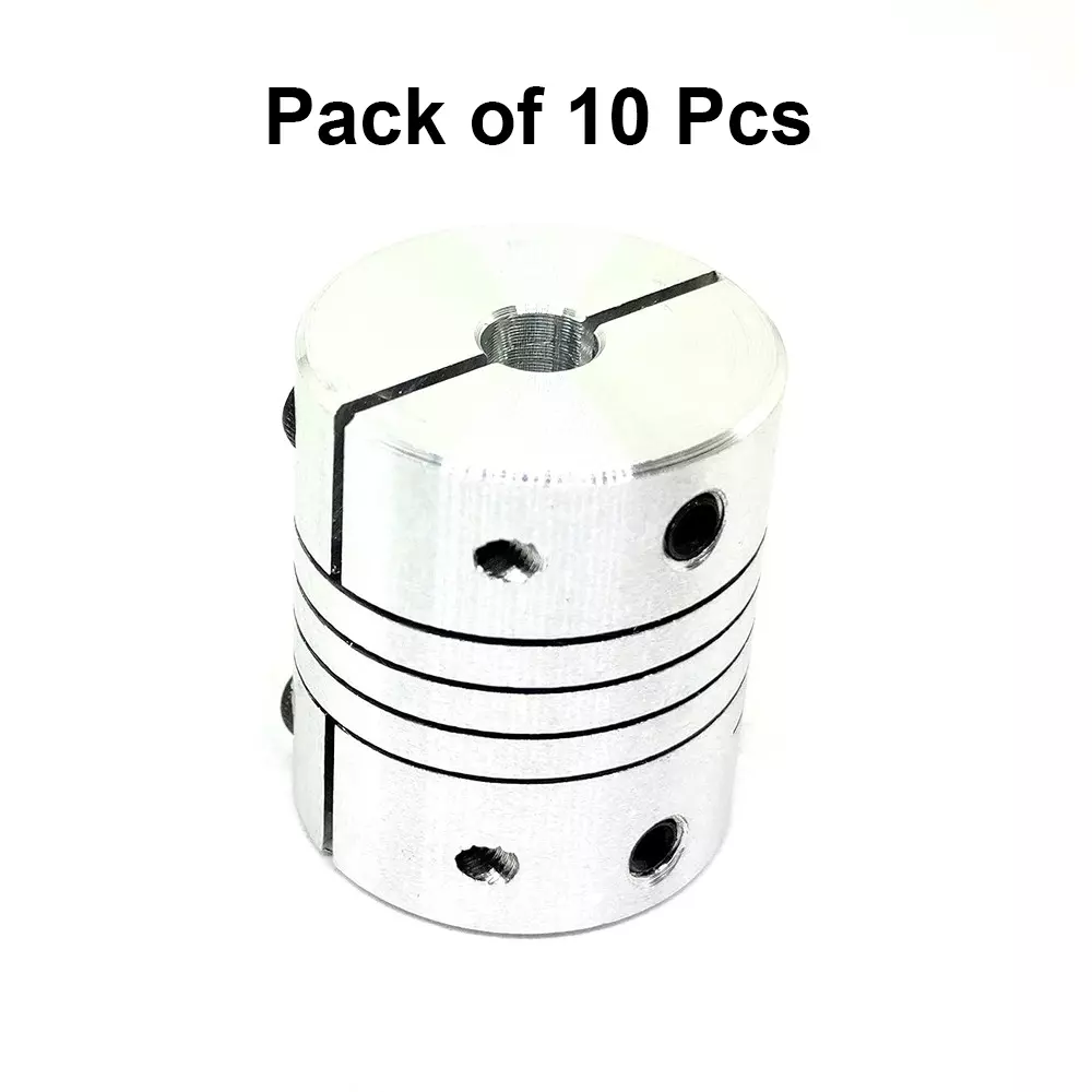 invento-self-centering-flexible-shaft-coupling-aluminium-25-mm-outer-diameter-30-mm-length-silver-isc-891-x5-pack-of-10-pcs