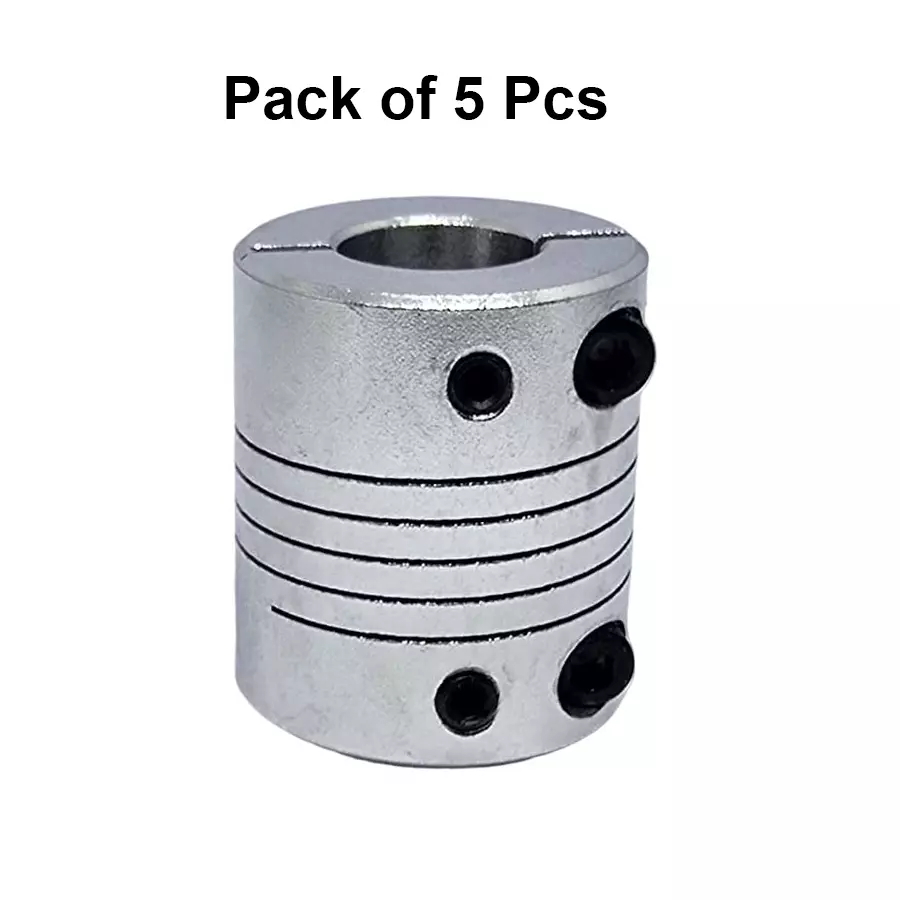 invento-self-centering-flexible-shaft-coupling-aluminum-25-mm-outer-diameter-30-mm-length-silver-isc-005-n3-pack-of-5-pcs