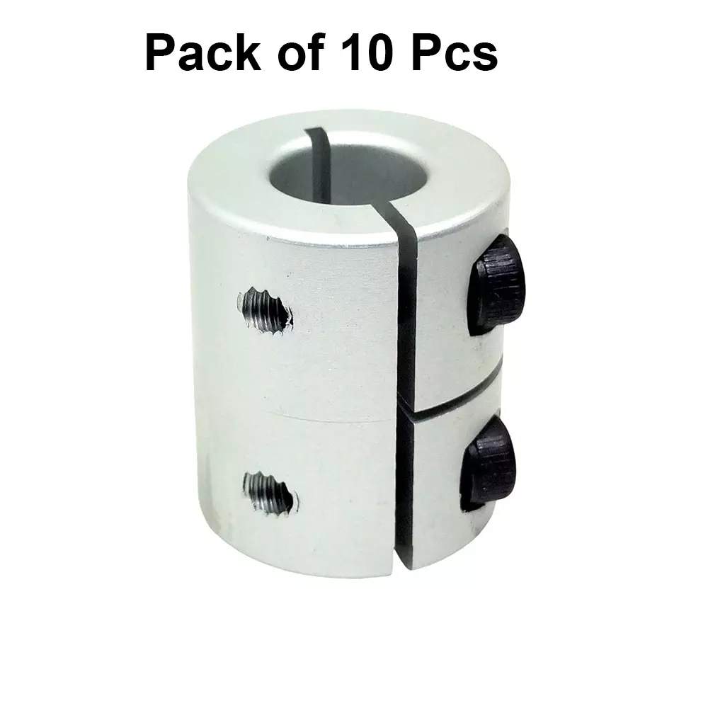 invento-rigid-self-centering-shaft-coupling-aluminium-25-mm-outer-diameter-30-mm-length-silver-isc-184-n5-pack-of-10-pcs