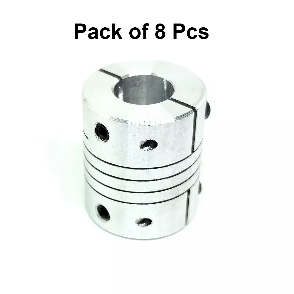 invento-self-centering-flexible-shaft-coupling-aluminium-25-mm-outer-diameter-30-mm-length-silver-isc-892-x4-pack-of-8-pcs
