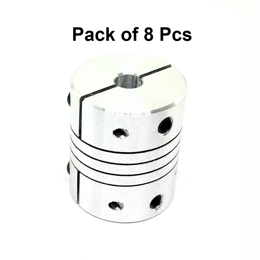 invento-self-centering-flexible-shaft-coupling-aluminium-25-mm-outer-diameter-30-mm-length-silver-isc-891-x4-pack-of-8-pcs