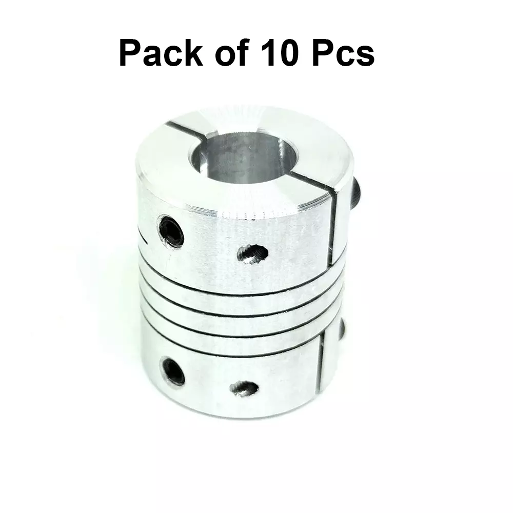 invento-self-centering-flexible-shaft-coupling-aluminium-25-mm-outer-diameter-30-mm-length-silver-isc-892-x5-pack-of-10-pcs