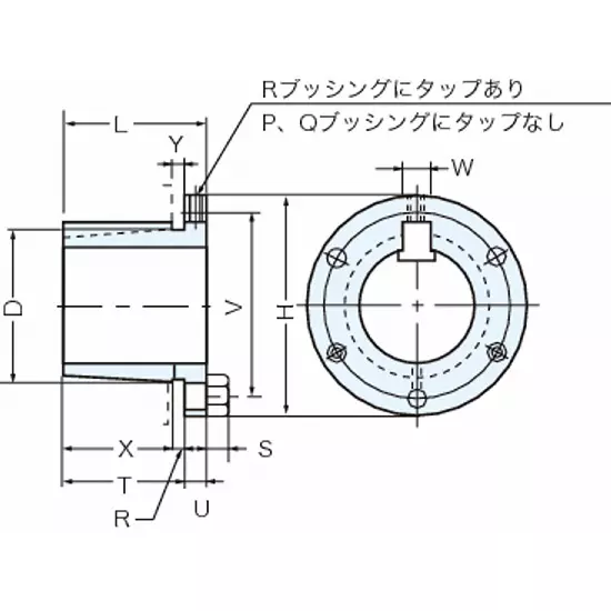 Mitsuboshi Type 1 P1 Bushing for Maxstar Wedge Pulley 24 mm, P1-24N-JIS