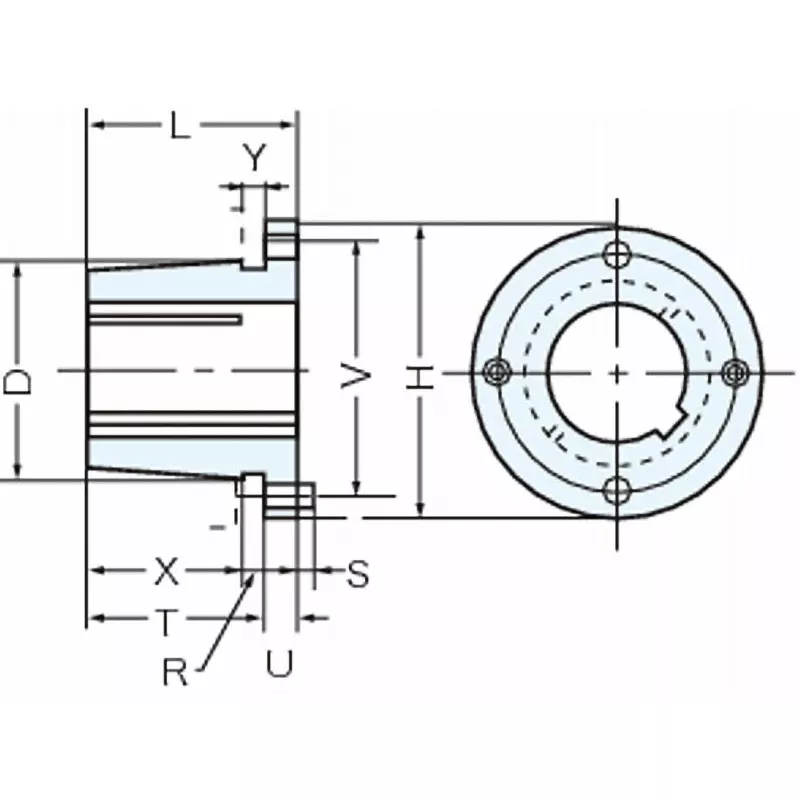 Mitsuboshi Type 2 H Bushing for Maxstar Wedge Pulley 35 mm, H-35N-JIS