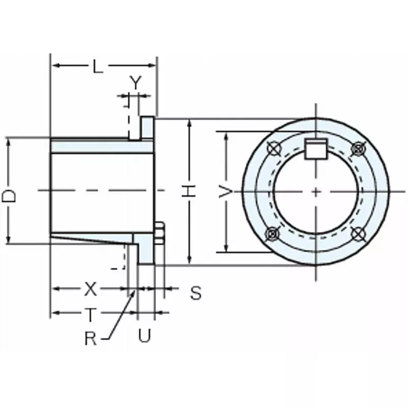 Mitsuboshi Type 2 H Bushing for Maxstar Wedge Pulley 35 mm, H-35N-JIS