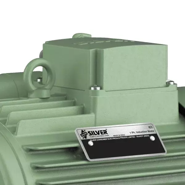 Silver Induction Motor Single Phase 0.25 HP 4 Pole Flange Mounted, IM0CI0.254P1B5F