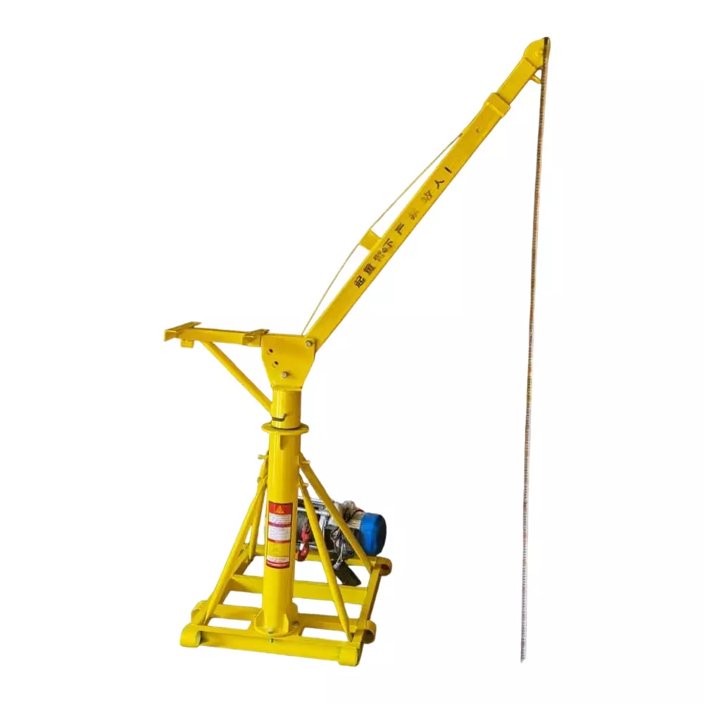 Boltz Corporation Electric Mini Construction Lifting Crane with 4 HP Clutch Motor 500 Kg Capacity 8 mm Rope Dia. and 40 m Length