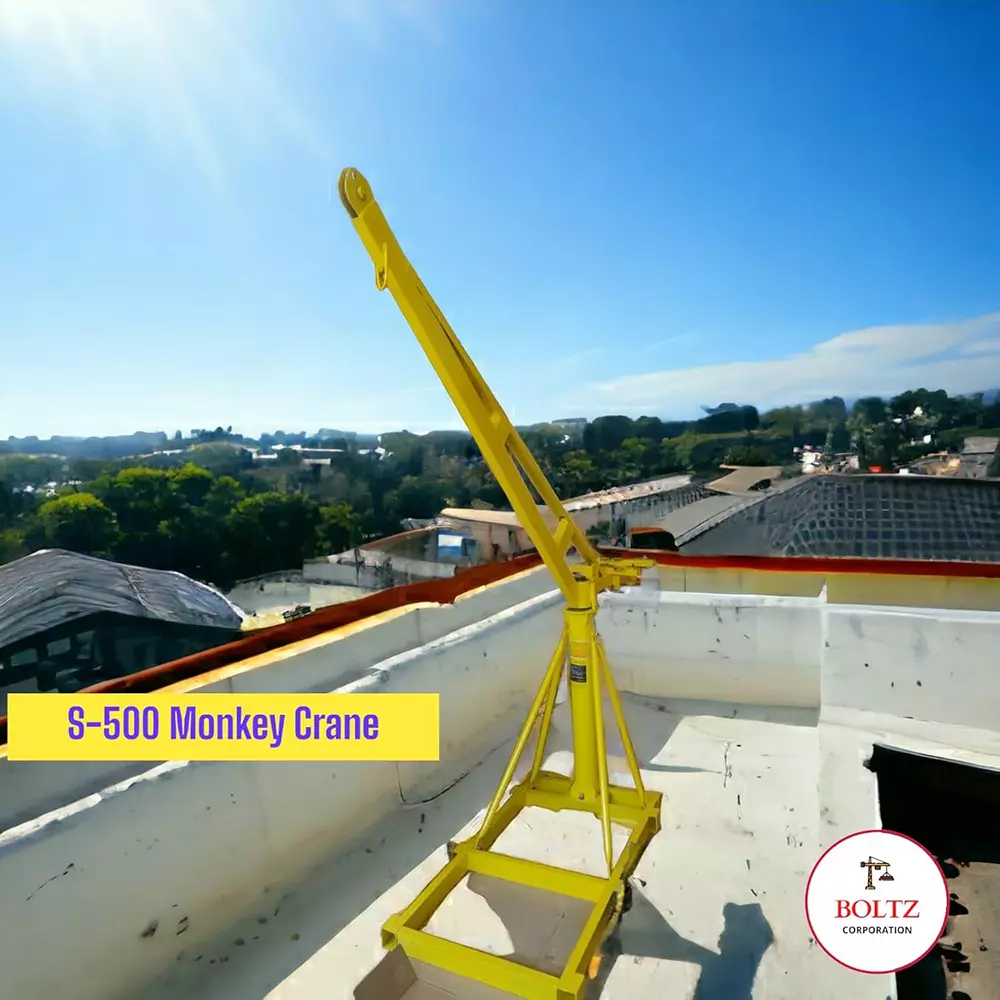 Boltz Corporation Construction Monkey Crane Frame Without Motor 500 Kg Load Capacity 360° Rotating with 60 Kg Heavy Duty Frame