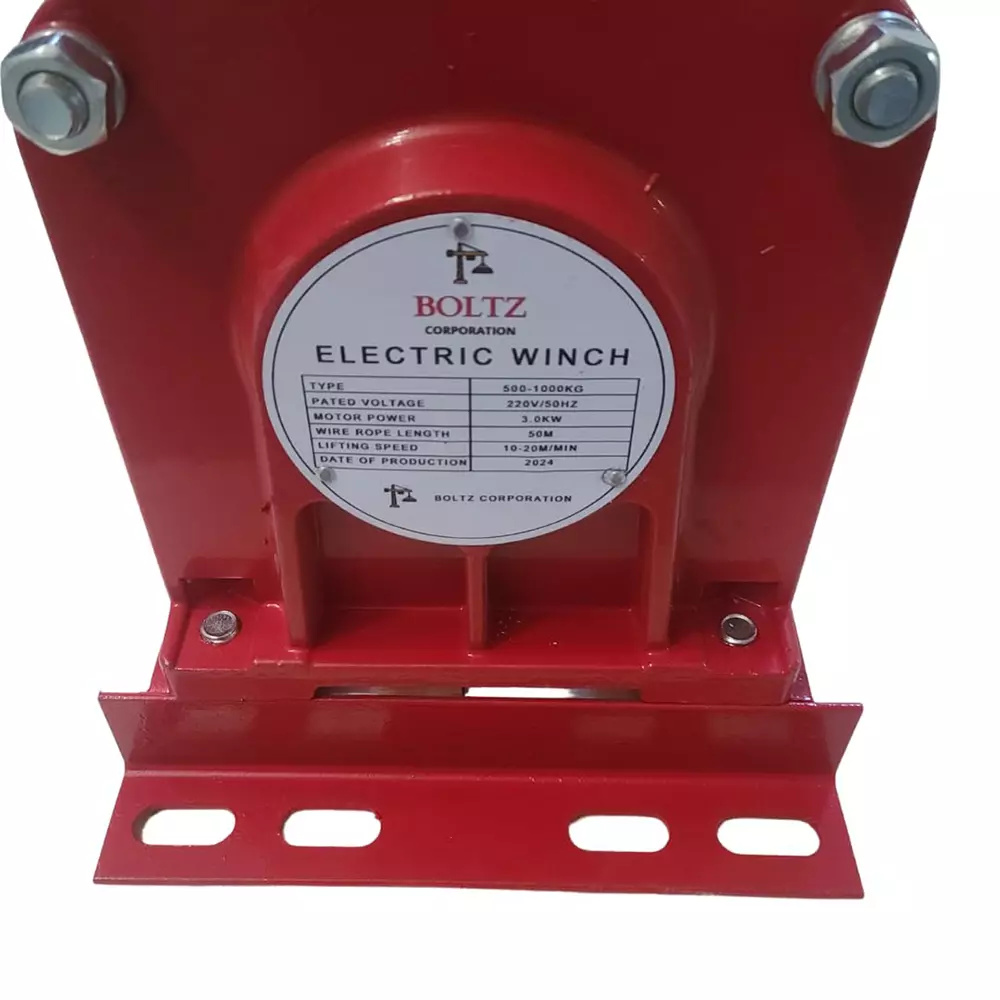 Boltz Corporation Construction Monkey Crane with 3.0 kW Electric KCD Winch 500–1000 Kg Capacity 8 mm Rope Dia, and 50 m Length