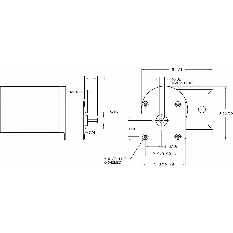 Dayton Parallel AC Gearmotor Single Output Shaft 7 RPM 50 inch-lb Torque, 1LPU7
