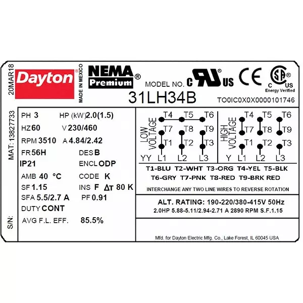 dayton-2-hp-rigid-base-mount-open-dripproof-general-purpose-motor-31lh34