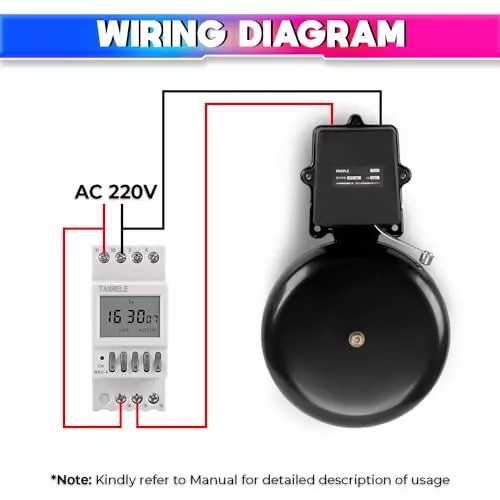 amicismart-automatic-school-bell-120-db-electric-gong-with-40-group-weekly-timer-220-vac-1-to-99-sec-adjustable-ring-time-1xsch-bell-time