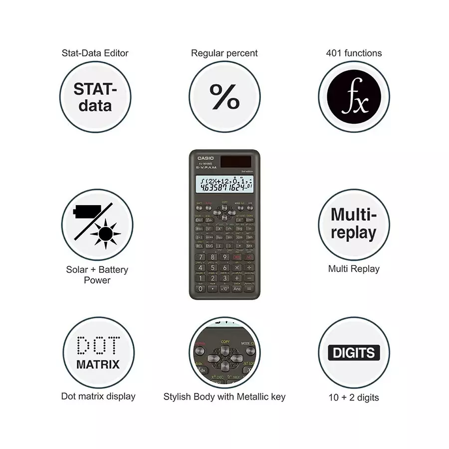Casio FX-991MS 2nd Gen Non-Programmable Scientific Calculator
