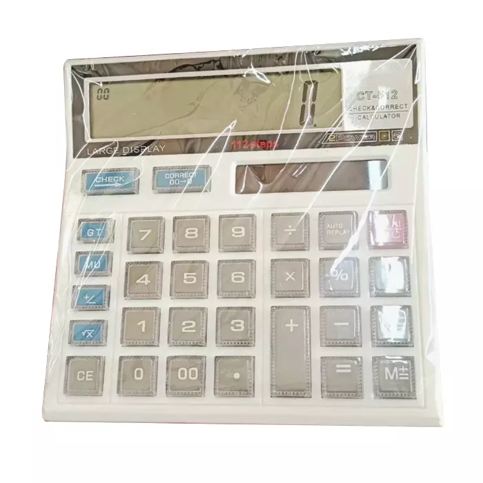 Generic White 12 Digit, 112 Steps Check and Correct Basic Calculator, CT 512 GW