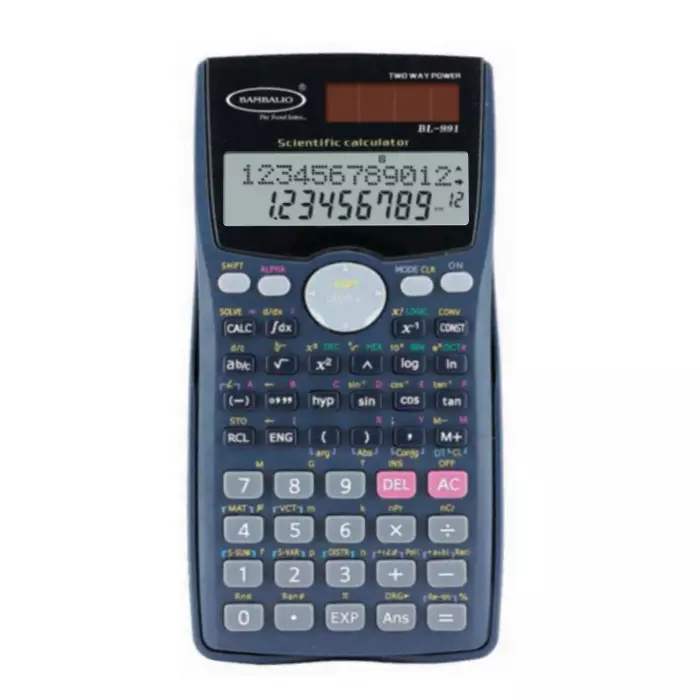 Bambalio Dual Power Scientific Calculator 12 Digits 2 Line Big LCD, BL-991MS