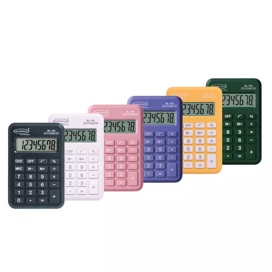 Bambalio Pocket Calculator 8 Digits-Large LCD Assorted Color, BL -150