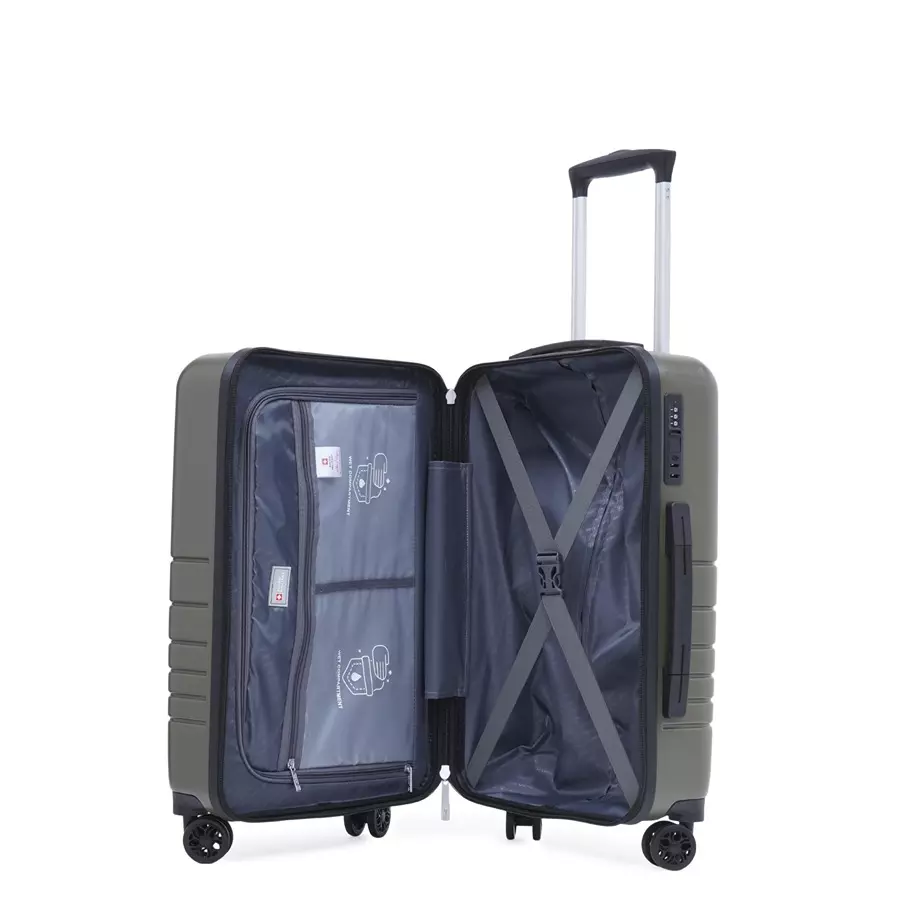SWISS MILITARY Arctic Elite 44 L Olive Polycarbonate Spinner Suitcase, ARCTIC_HTL142_OLV_55CM