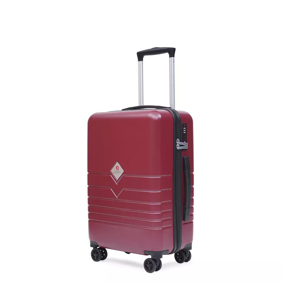 SWISS MILITARY Arctic Elite 44 L Wine Polycarbonate Spinner Suitcase, ARCTIC_HTL142_WNE_55CM