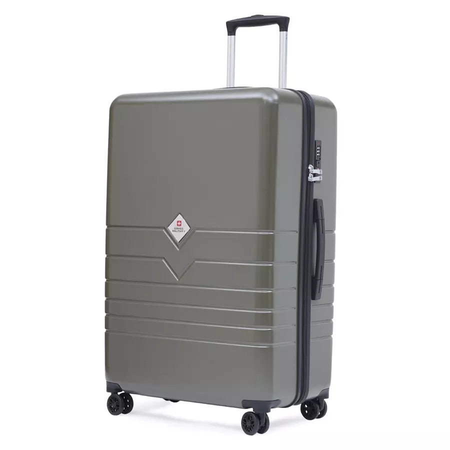 SWISS MILITARY Arctic Elite 103 L Olive Polycarbonate Spinner Suitcase, ARCTIC_HTL144_OLV_75CM
