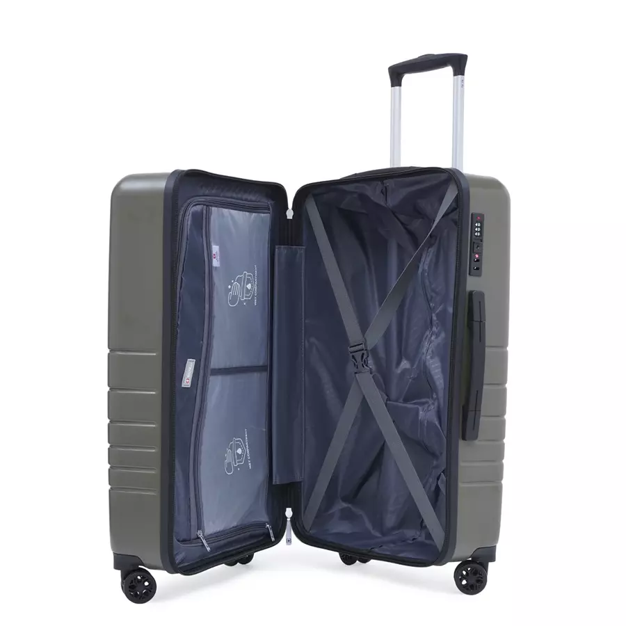 SWISS MILITARY Arctic Elite 68 L Olive Polycarbonate Spinner Suitcase, ARCTIC_HTL143_OLV_65CM