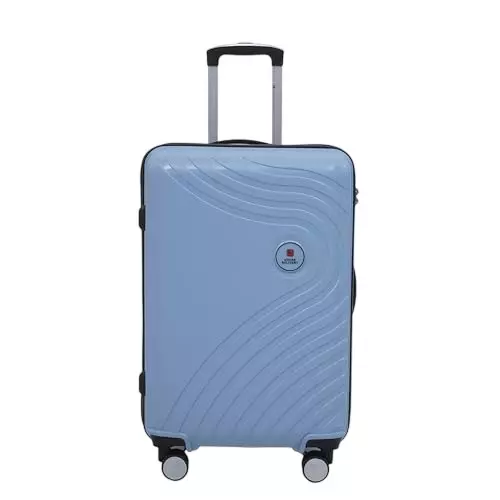 SWISS MILITARY 64 L Miles Pro Hard Trolley Luggage Bag Polypropylene Body with Anti Theft, 3 Dial Lock, 360° Spinner Wheels, Size 65 cm, Grey