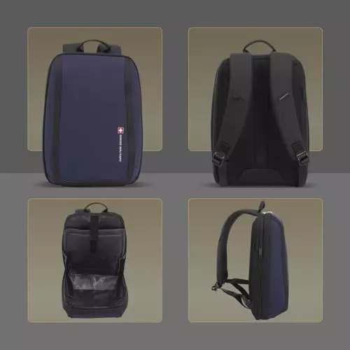 swiss-military-19-l-oracle-laptop-backpack-black-gold-collection-pu-coated-polyester-body-with-secure-zippers-multiple-compartments-blue