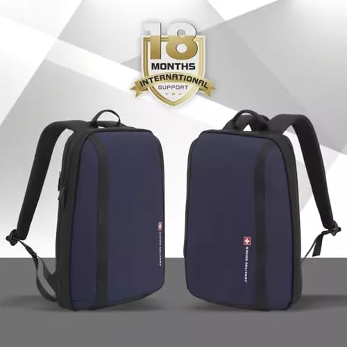 swiss-military-19-l-oracle-laptop-backpack-black-gold-collection-pu-coated-polyester-body-with-secure-zippers-multiple-compartments-blue